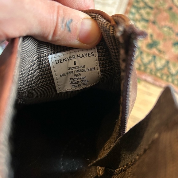 Denver Hayes Men's Brown Leather Boots Size 8 - Picture 13 of 15